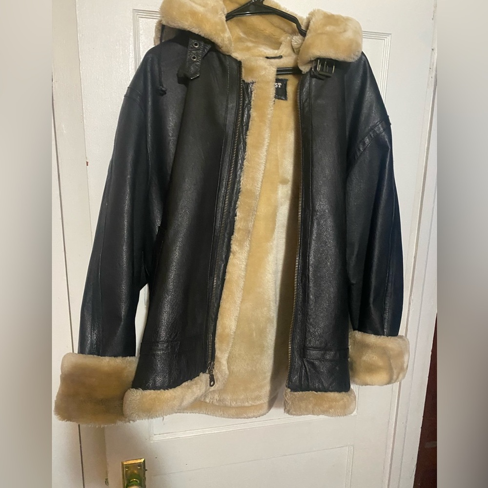 Shearling Leather Winter Coat